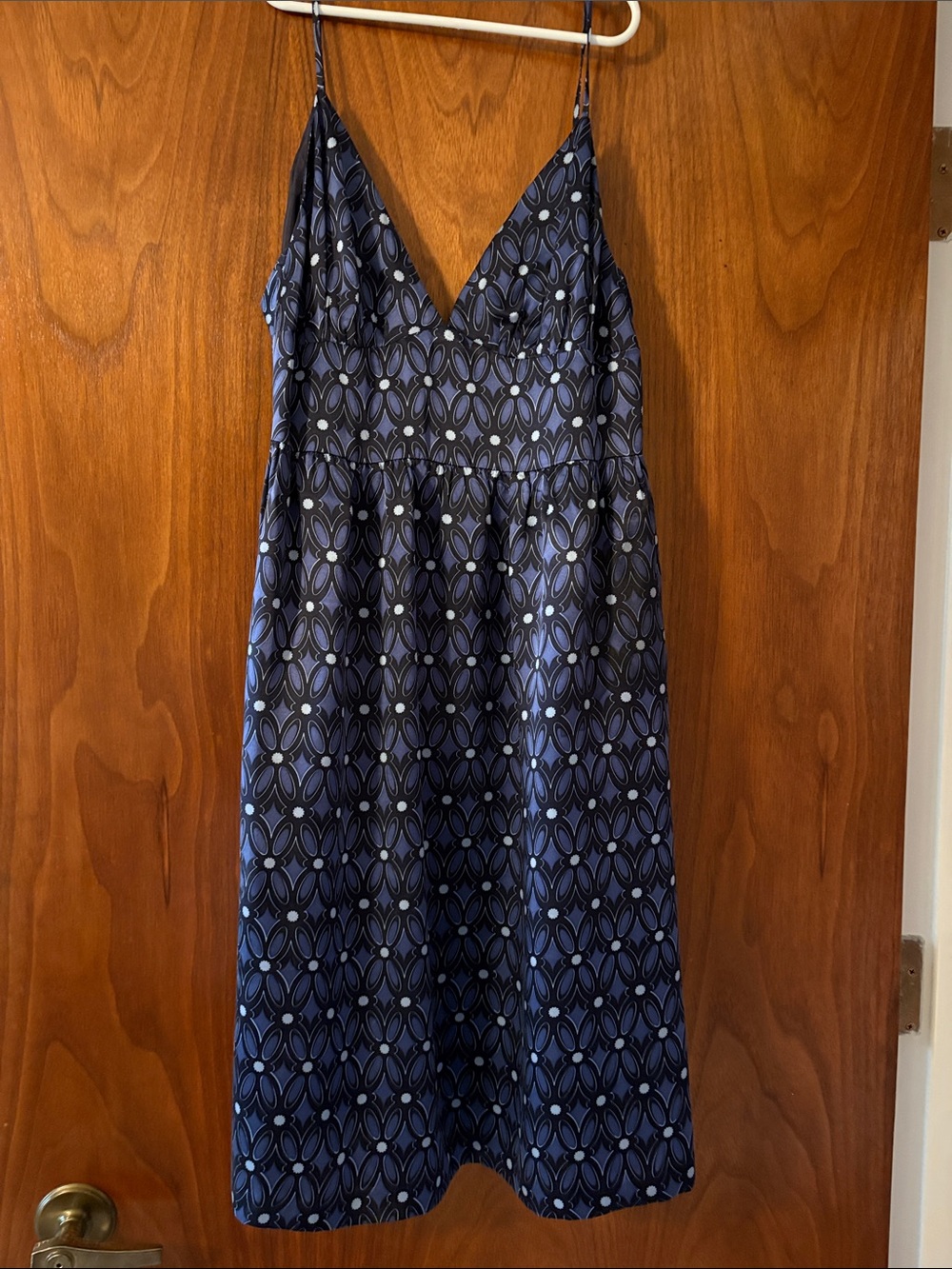 Jacob Navy Blue Printed Spaghetti Strap Dress